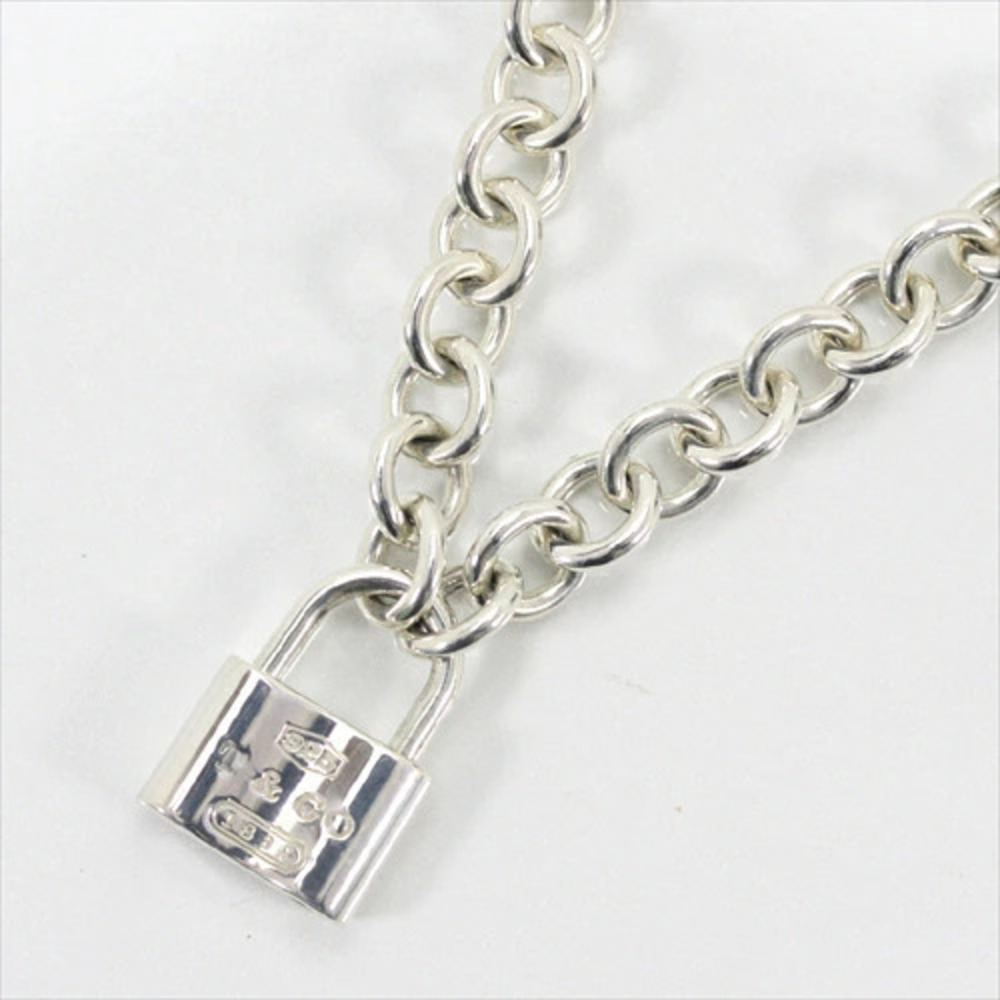 TIFFANY Co Lock Charm Thick Necklace Bracelet Black